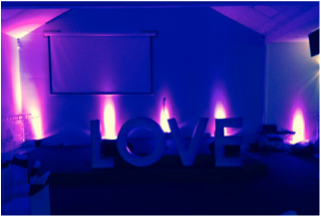 LED word love hire in london